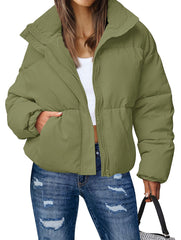 Lesmart Women's Winter Long Sleeve Zip Puffer Jacket