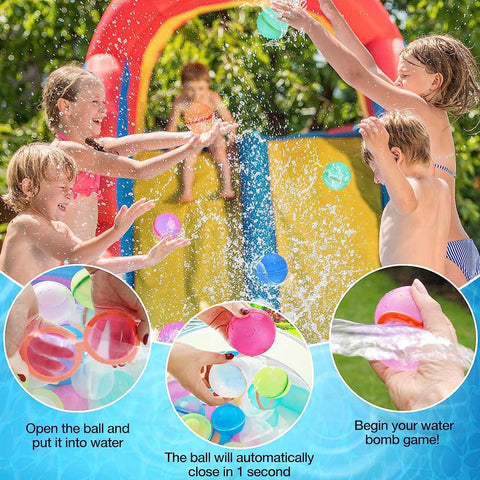 Magnetic Water Balloons Reusable Splash Ball, Summer Party Games (12 PCS) Magnetic Water Balloons Reusable Splash Ball, Summer Party Games (12 PCS)