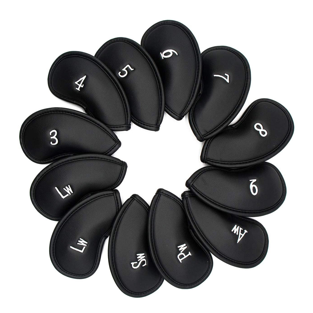 Lesmart 12pcs Thick Synthetic Leather Golf Iron Head Covers Set Lesmart 12pcs Thick Synthetic Leather Golf Iron Head Covers Set