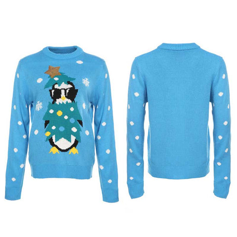 Lesmart Funny Penguin Ugly Christmas Sweater Lesmart Funny Penguin Ugly Christmas Sweater