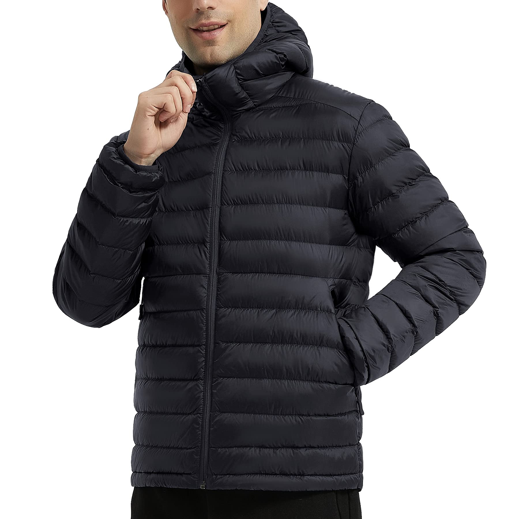 Men s Black Puffer Jacket Men s Padding Jacket Lesmart Lightweight Puffer Jacket