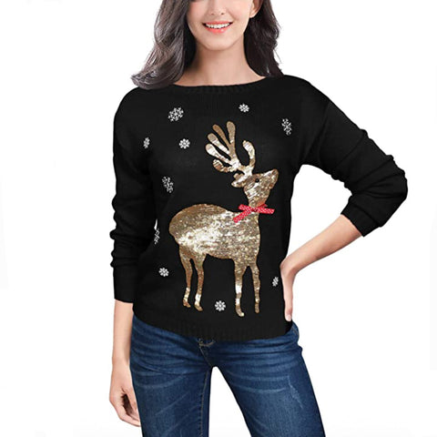 Lesmart Reindeer Funny Merry Xmas Knit Sweaters Lesmart Reindeer Funny Merry Xmas Knit Sweaters