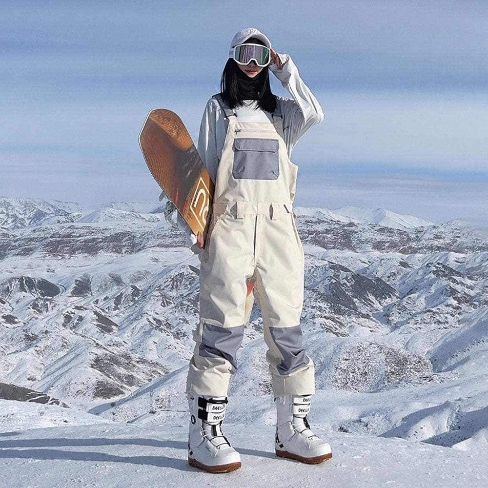 LDSKI Ski Bibs Retro WomenMen Waterproof Thermal Insulated
