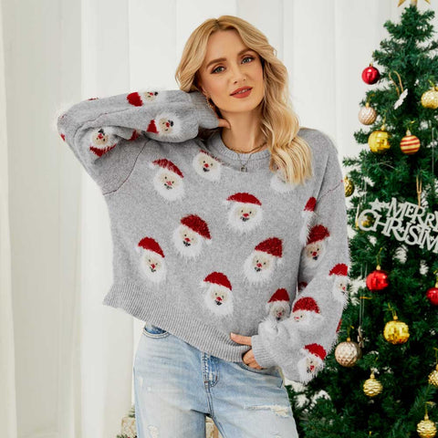Lesmart Women's Fashion Santa Claus Ugly Christmas Sweater Lesmart Women's Fashion Santa Claus Ugly Christmas Sweater