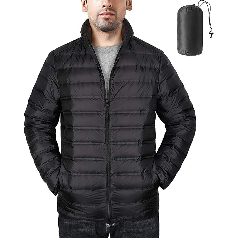 Packable Down Puffer Jacket - Grey