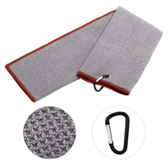 Microfiber Waffle Pattern Tri-fold Golf Towel with Brush Tool Kit