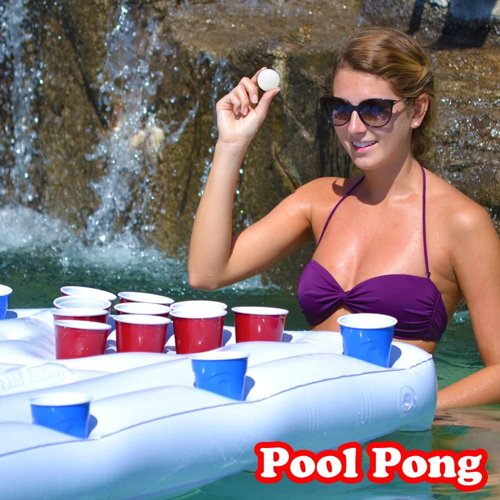Pool Party Barge Floating Beer Table with Cooler Lesmart