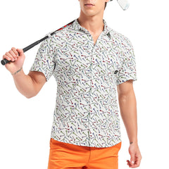 Lesmart Men's Golf Tee Printed Lightweight Golf Shirts