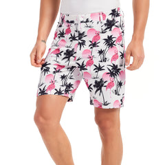 Lesmart Men's Flamingo Print Soft Feel Golf Shorts