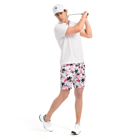 Lesmart Men's White Short Sleeve Performance Golf Polo