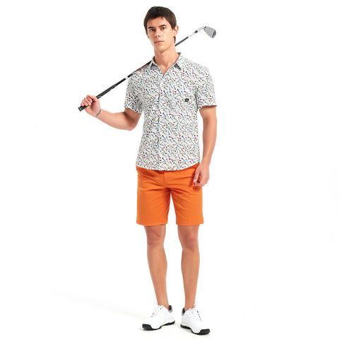 Lesmart Men's Golf Tee Printed Lightweight Golf Shirts