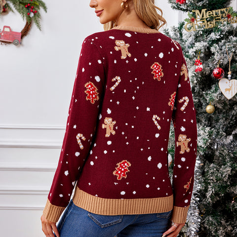 Lesmart Funny Gingerbread Ugly Christmas Pullover Sweater