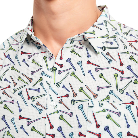 Lesmart Men's Golf Tee Printed Lightweight Golf Shirts