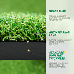 5x4ft Artificial Golf Turf Practice Mat for Outdoor & Indoor Training