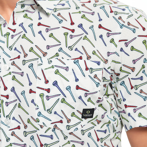 Lesmart Men's Golf Tee Printed Lightweight Golf Shirts