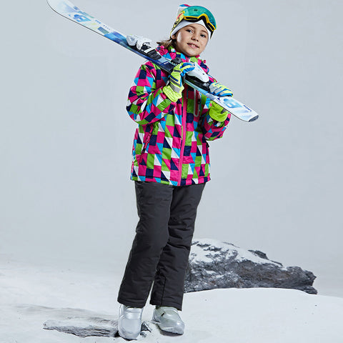 Big Girl's 2-Piece Colorblock Snow Pants and Jacket Snowsuit Ski Suit