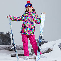 Big Girl's 2-Piece Colorblock Snow Pants and Jacket Snowsuit Ski Suit