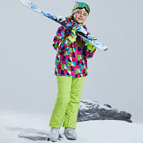 Big Girl's 2-Piece Colorblock Snow Pants and Jacket Snowsuit Ski Suit