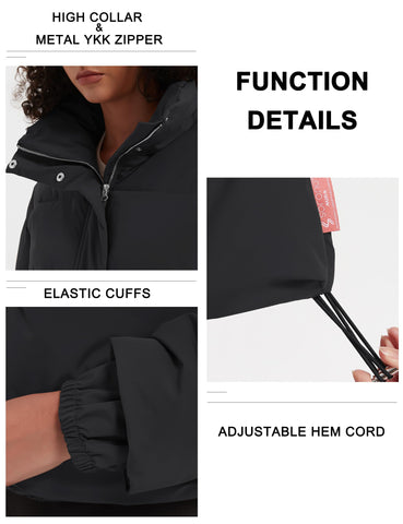 Lesmart Women's Winter Crop Puffer Jacket