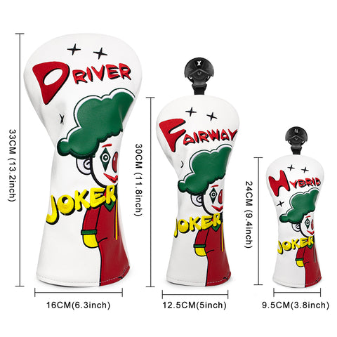 Lesmart Funny Clown Joker Golf Head Covers