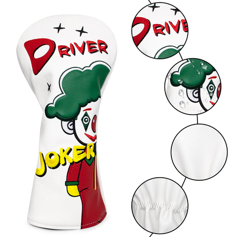 Lesmart Funny Clown Joker Golf Head Covers
