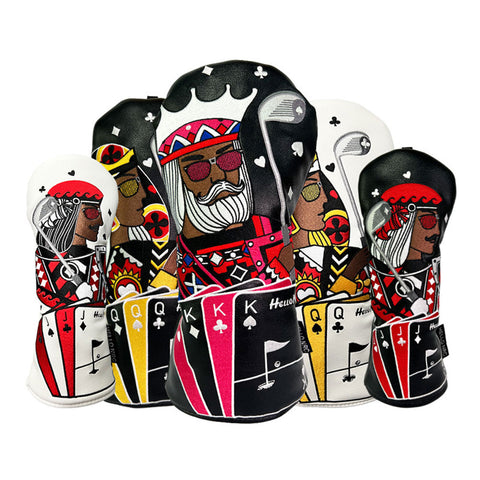 Golf Poker King Queen Golf Driver Headcover for Driver, Fairway Woods, Hybrids