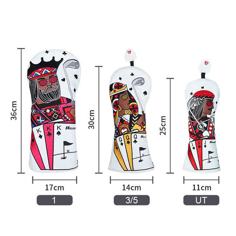 Golf Poker King Queen Golf Driver Headcover for Driver, Fairway Woods, Hybrids