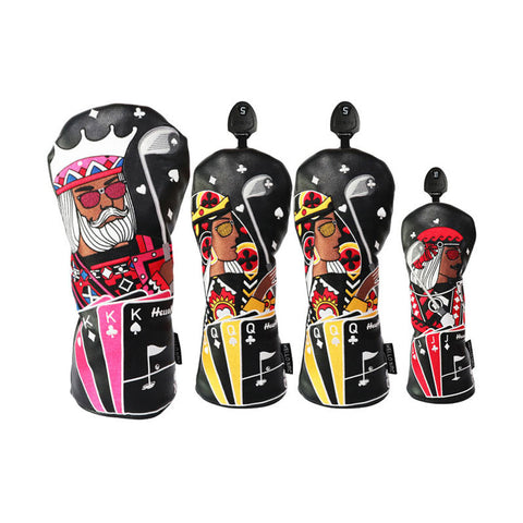 Golf Poker King Queen Golf Driver Headcover for Driver, Fairway Woods, Hybrids