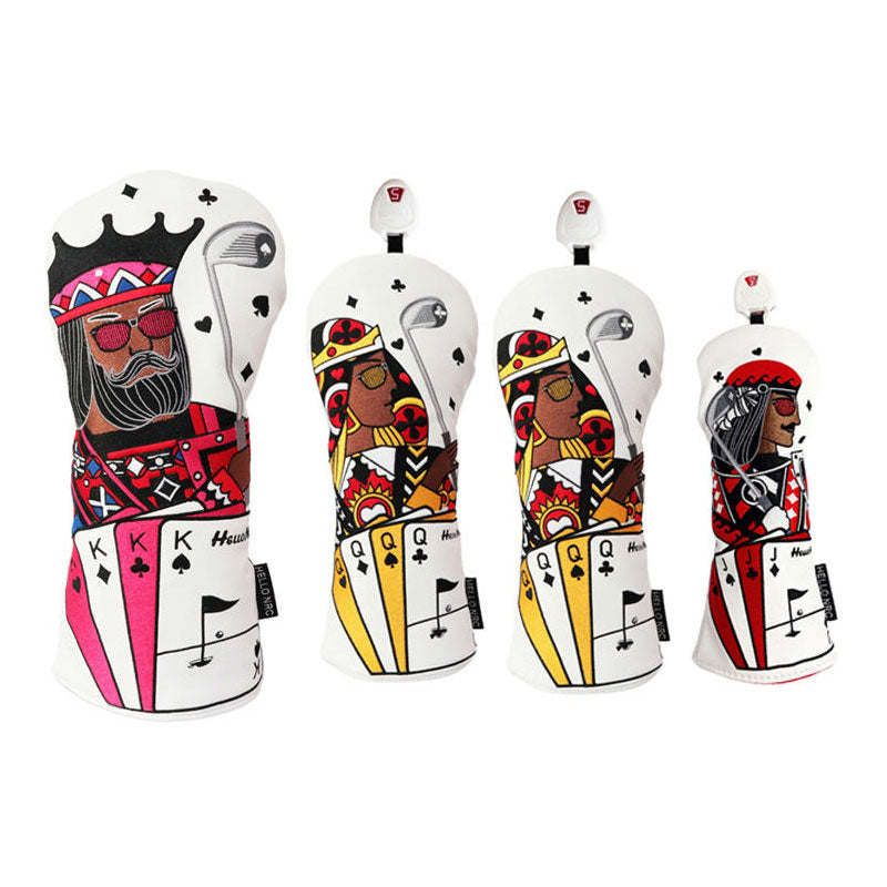 Golf Poker King Queen Golf Driver Headcover for Driver, Fairway Woods, Hybrids