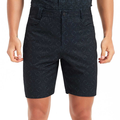 Lesmart Men's Black Printed Soft Feel Golf Shorts