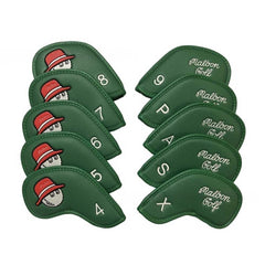Lesmart 10pcs Funny Hat Synthetic Leather Golf Iron Head Covers Set