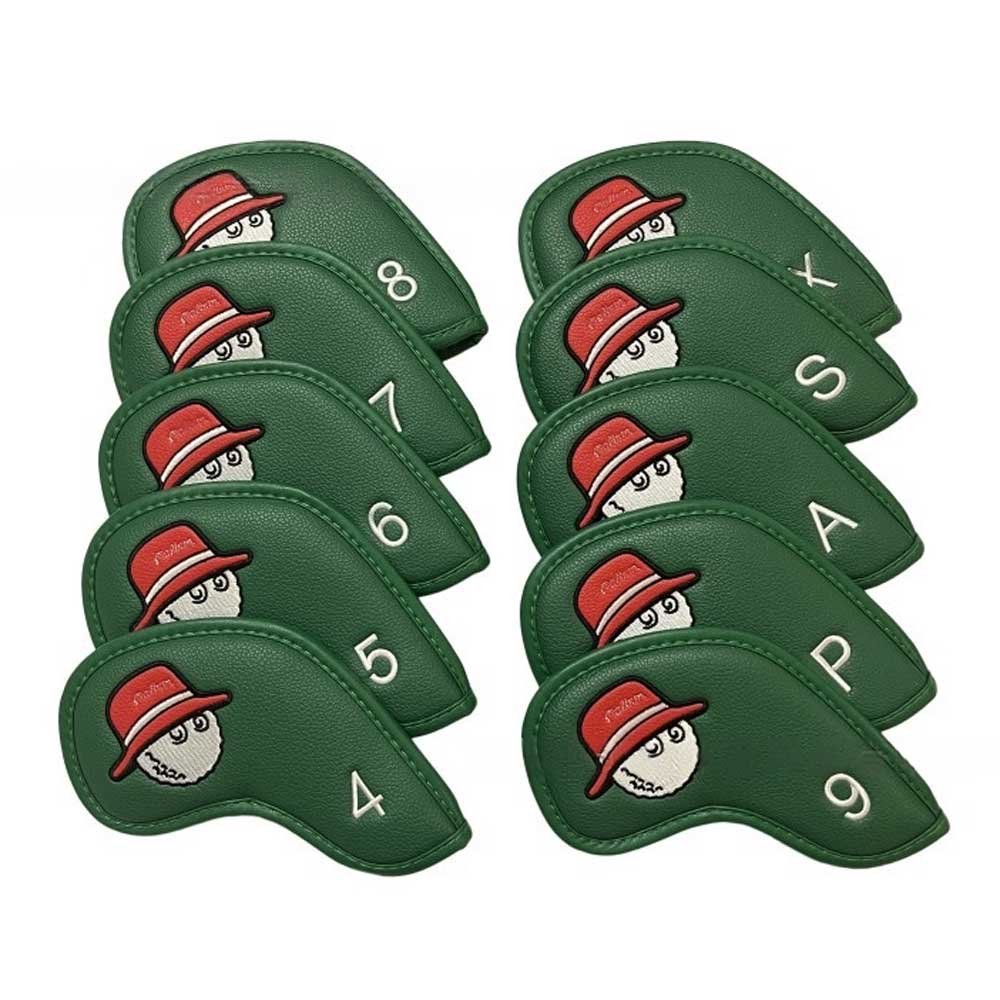 Lesmart 10pcs Funny Hat Synthetic Leather Golf Iron Head Covers Set