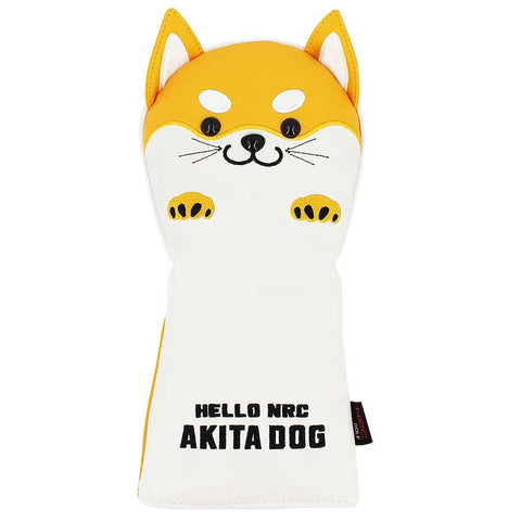 Lesmart Cute Akita PU Leather Protector Golf Headcover for Driver Fairway Hybrid Putter