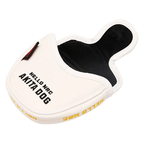 Lesmart Cute Akita PU Leather Protector Golf Headcover for Driver Fairway Hybrid Putter