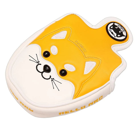 Lesmart Cute Akita PU Leather Protector Golf Headcover for Driver Fairway Hybrid Putter