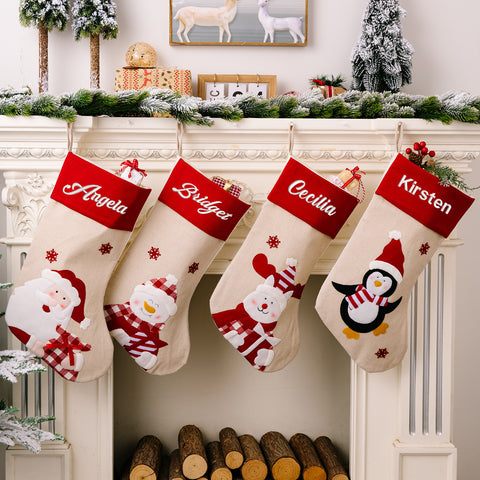 Lesmart Family Gift Christmas Stocking Custom Name (1 Piece)