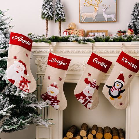 Lesmart Family Gift Christmas Stocking Custom Name (1 Piece)