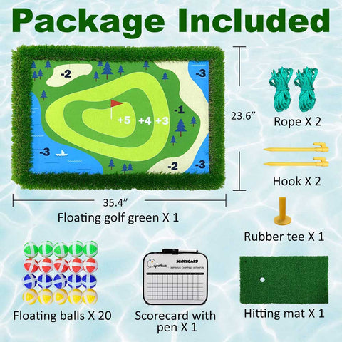 Lesmart Floating Golf Green Game Set for Pool 47" x 35"