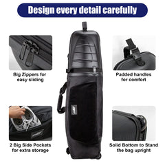 Lesmart Golf Travel Bags for Airlines with Reinforced Wheels