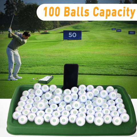 Lesmart Heavy Duty Rubber Golf Ball Tray with Phone Holder