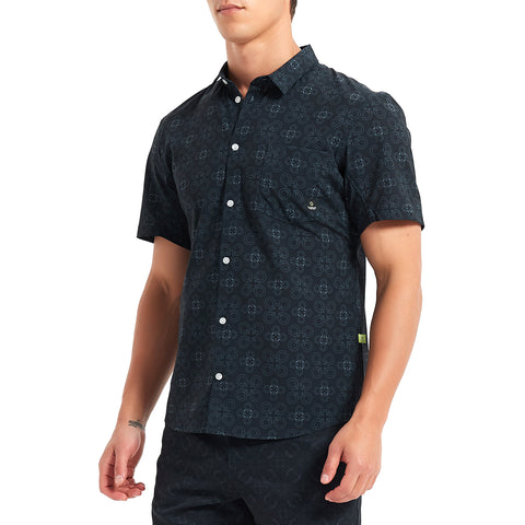 Lesmart Men's Black Printed Lightweight Golf Shirts