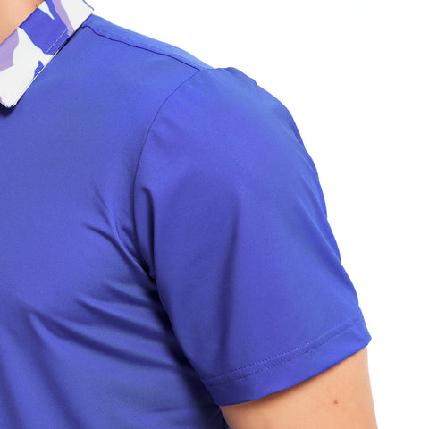 Lesmart Men's Blue Short Sleeve Performance Golf Polo
