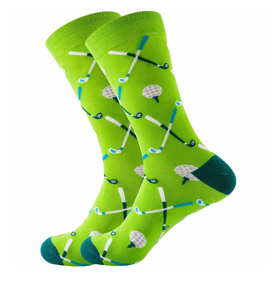 Lesmart Men's Breathable Golf Pattern Socks (5 Pairs)