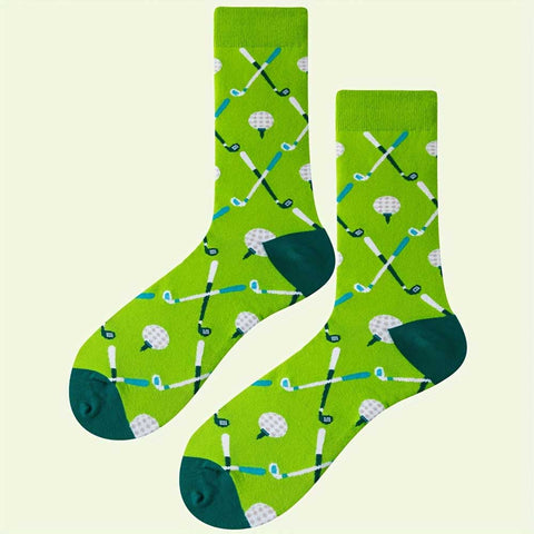 Lesmart Men's Breathable Golf Pattern Socks (5 Pairs)