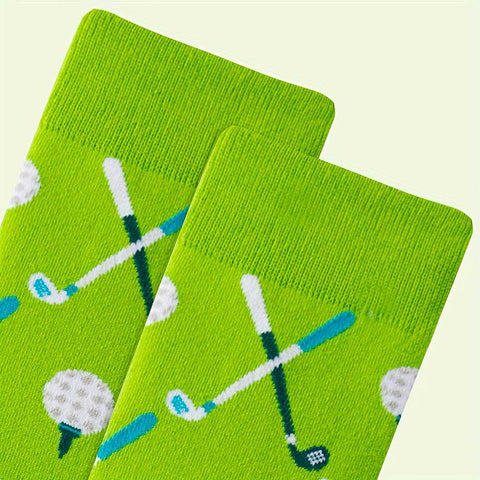 Lesmart Men's Breathable Golf Pattern Socks (5 Pairs)