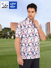 Lesmart Men's Print Moisture Wicking Golf Polo Shirt