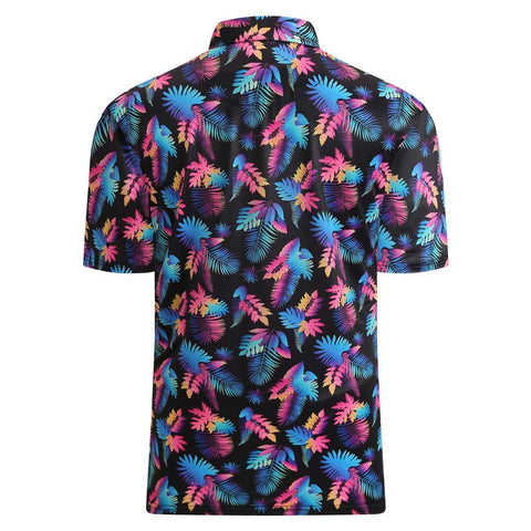 Lesmart Men's Print Performance Moisture Wicking Polo Shirt