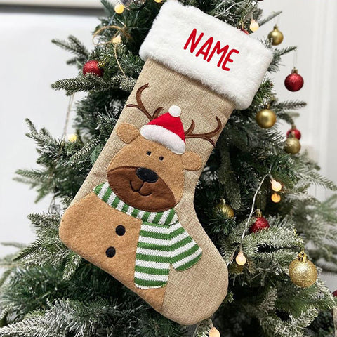 Lesmart Personalised Family Gift Embroidered Christmas Stocking (1 Piece)
