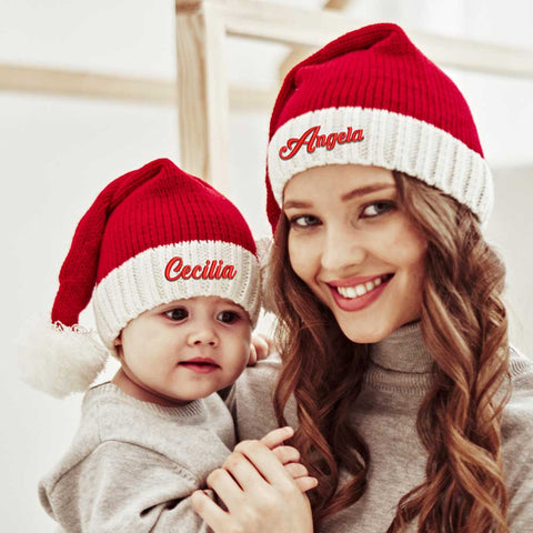 Lesmart Personalized Knitted Santa Hat, Unique Christmas Gift
