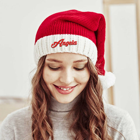 Lesmart Personalized Knitted Santa Hat, Unique Christmas Gift